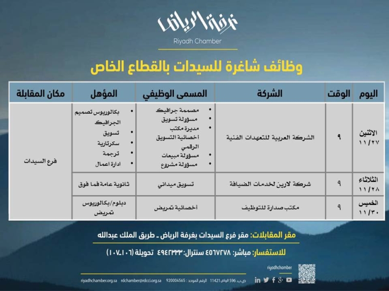 غرفة الرياض تعلن عن وظائف للسيدات بالقطاع الخاص صحيفة المواطن الإلكترونية