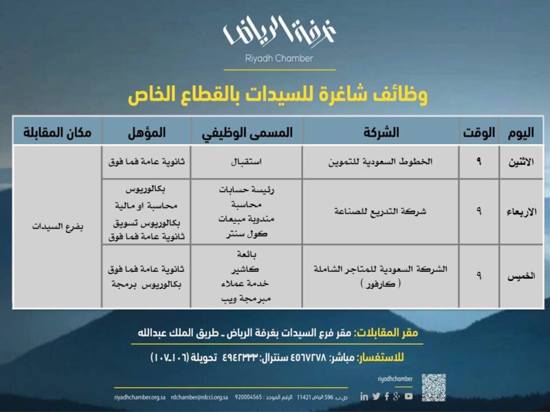 غرفة الرياض تعلن عن وظائف نسائية بالقطاع الخاص صحيفة المواطن الإلكترونية