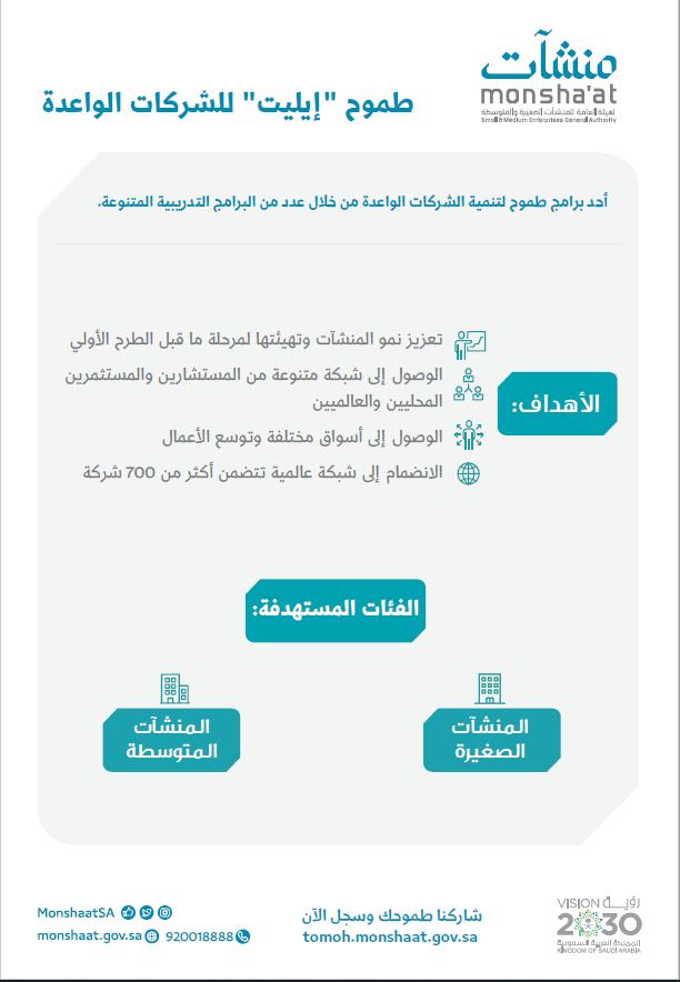 منشأتك بحاجة إلى تطوير؟!.. سجل في جديد التجارة طموح إيليت