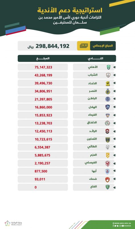 الالتزامات المالية لأندية دوري المحترفين 