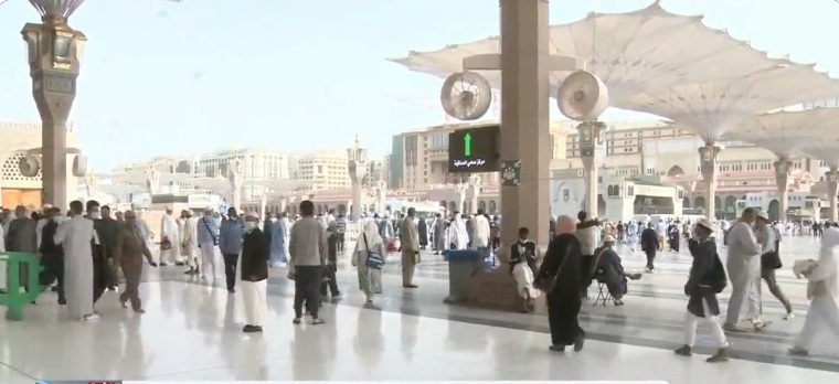 بالفيديو.. رفع الطاقة الاستيعابية للمصلين في المسجد النبوي