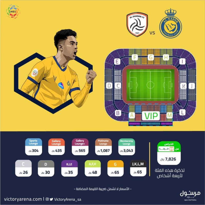 تذاكر مباراة النصر والشباب