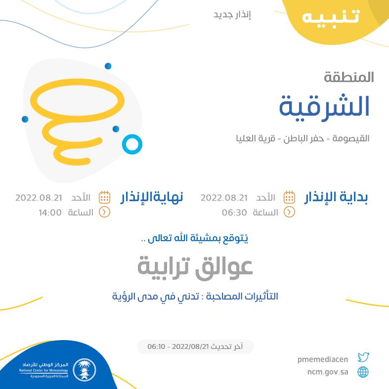 أتربة على الرياض والمنطقة الشرقية حتى الـ 2 ظهرًا - المواطن