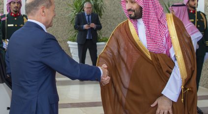 محمد بن سلمان يستقبل المستشار الألماني