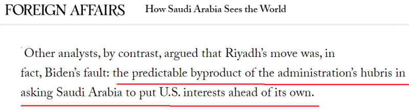 فورين أفيرز: رد السعودية جاء بسبب أخطاء بايدن وغطرسته
