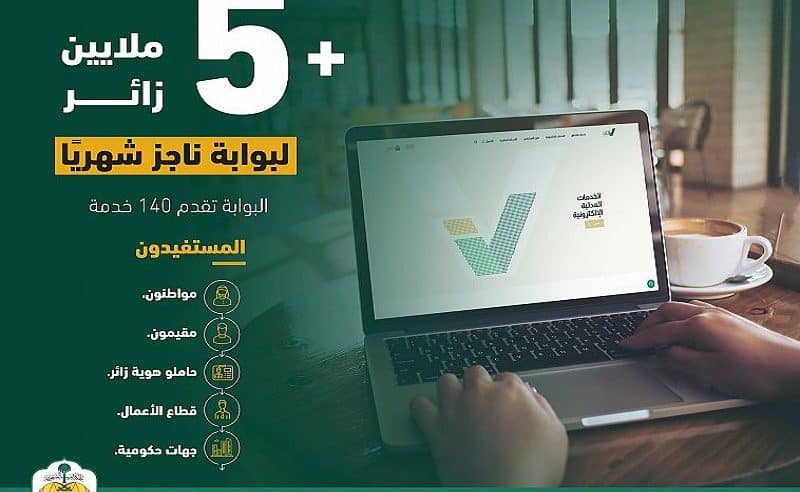 بوابة ناجز تستقبل 5 ملايين زائر شهريًا