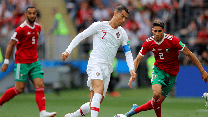 المغرب والبرتغال - كريستيانو رونالدو وأشرف حكيمي