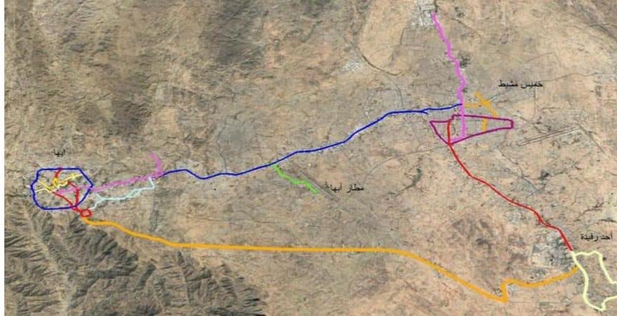 13 مسارًا بطول 321 كم في مشروع حافلات النقل العام بأبها الكبرى