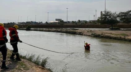 انتشال جثة شخص غرق في سيل بوادي الحائر