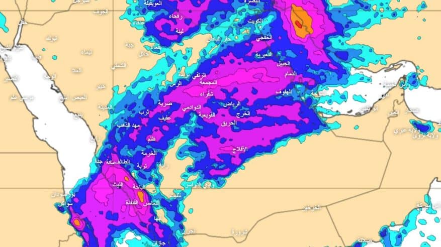 الرياض اليوم أبرد من بلاد الشام والحالة الممطرة العاشرة تبدأ غدًا