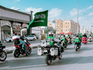 فريق الجوف رايدرز للدراجات النارية يشارك بمسيرة يوم التأسيس