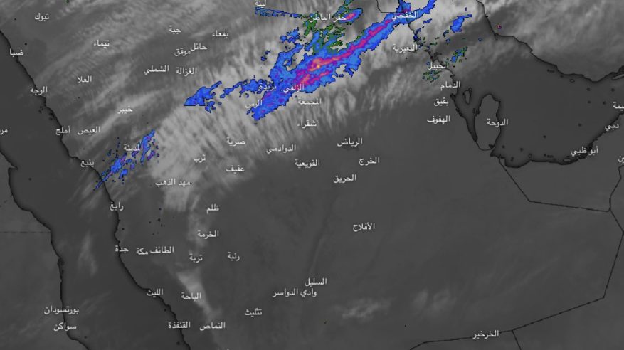 سحب ممطرة على أجزاء من المدينة المنورة وأقصى شمال الرياض