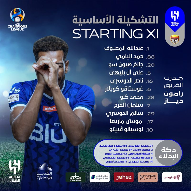 تشكيل الهلال لمواجهة فولاد