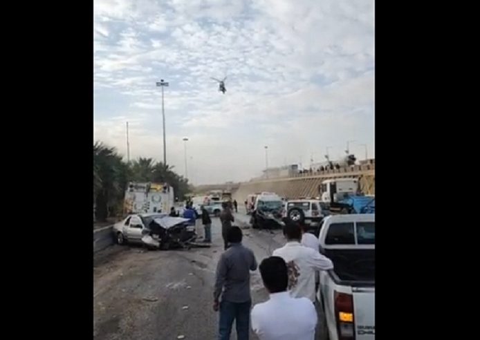 حادث مروري في الرياض والإسعاف الجوي يتدخل