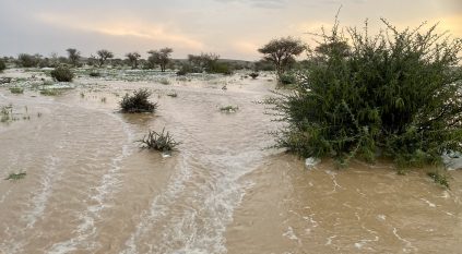 غيوم وأمطار رعدية تؤدي لجريان السيول على 8 مناطق