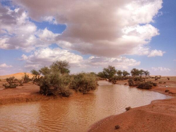 لقطات خلابة لجريان شعيب الشوكي بعد أمطار الرياض