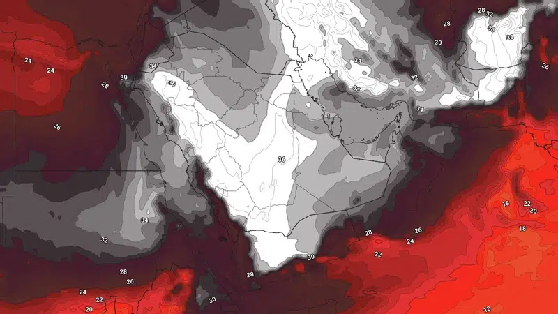 كتلة هوائية حارة تؤثر على شمال السعودية نهاية الأسبوع