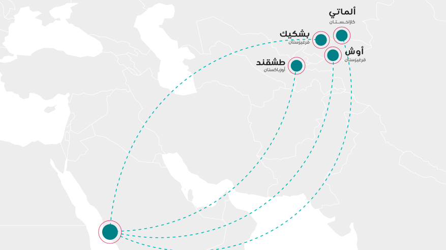 طيران ناس يطلق رحلات مباشرة تربط ألماتي وبيشكيك وأُوش وطشقند بمدينة جدة