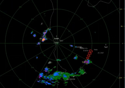 رادار جدة يرصد اقتراب السحب الركامية الرعدية الممطرة
