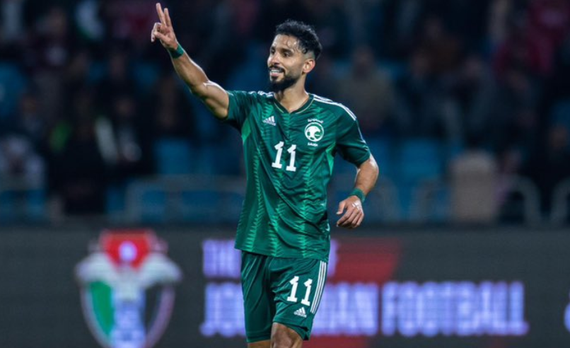 المنتخب السعودي يُنهي الشوط الأول ضد الأردن بثنائية صالح الشهري