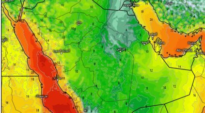 كتلة باردة تتركز على أجزاء واسعة من السعودية