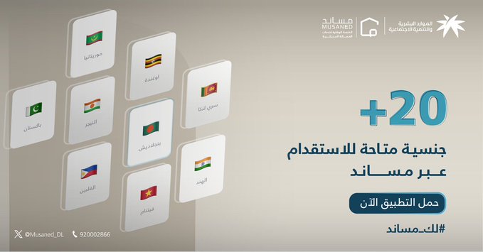 مساند : خيارات الاستقدام تشمل 20 دولة