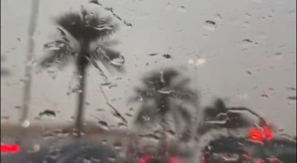 لقطات لهطول الأمطار على الرياض