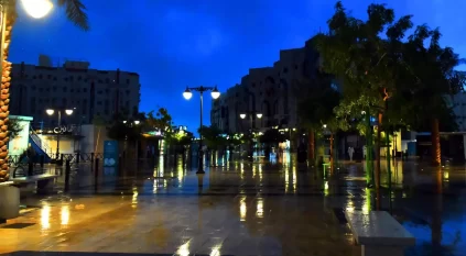 أمطار وبردية وسيول شمال المدينة المنورة