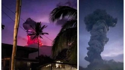 لحظة ثوران بركان يثير الرعب في الفلبين