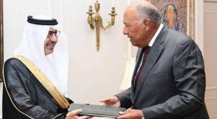 سفير السعودية لدى القاهرة يسلّم أوراق اعتماده لوزير الخارجية المصري
