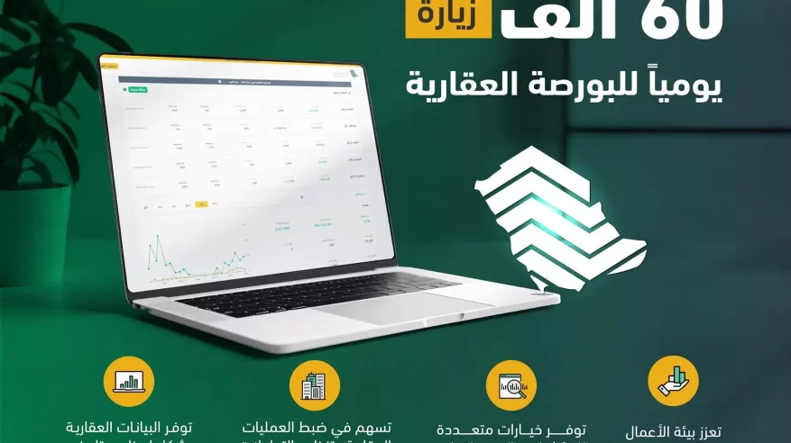 60 ألف زيارة يوميًا لـ البورصة العقارية