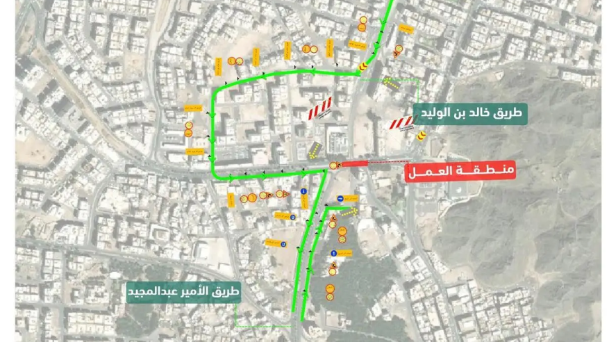 بدء أعمال تحويل طريق خالد بن الوليد مع طريق الأمير عبدالمجيد بالمدينة المنورة 