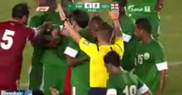 مشادة بين لاعبي المنتخب السعودي و الجورجي