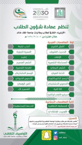 الاولمبياد الثقافي جامعة الملك خالد