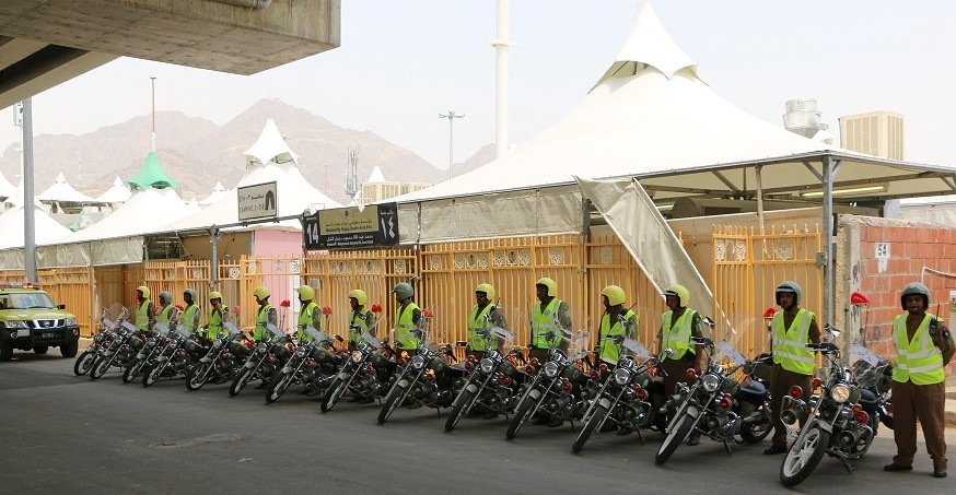 دراجات نارية للتدخل السريع ومتابعة اشتراطات السلامة في مخيمات الحجيج بمنى خلال أيام التشريق