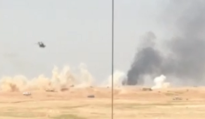 شاهد بالفيديو .. طائرات الأباتشي في ميدان #رعد_الشمال في مهمة هجومية