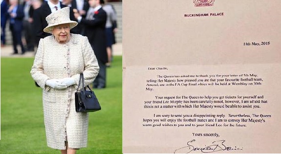 طلب من الملكة تذكرتين لنهائي كأس إنجلترا